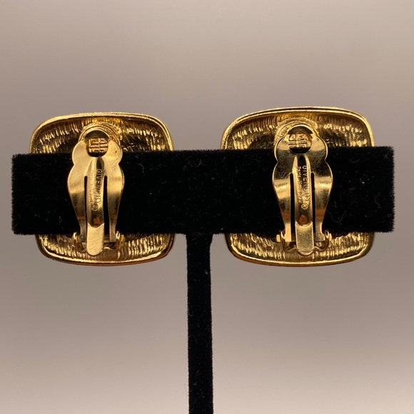 Vintage givenchy square crystal earring clip on - Picture 9 of 9